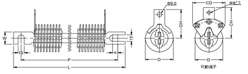 富士抵抗器　大電流用コイル型抵抗器　CLシリーズ　CLA-5G □オームK